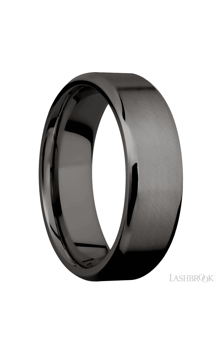 7 mm wide Beveled Tantalum Noir band. - NAGI