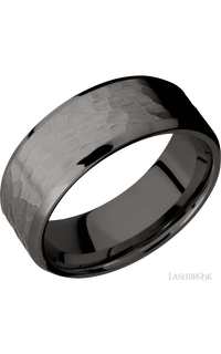 8 mm wide Beveled Tantalum Noir band. - NAGI