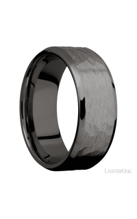 8 mm wide Beveled Tantalum Noir band. - NAGI
