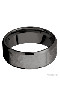 8 mm wide Beveled Tantalum Noir band. - NAGI