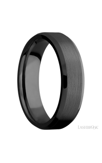6 mm wide Beveled Zirconium band.