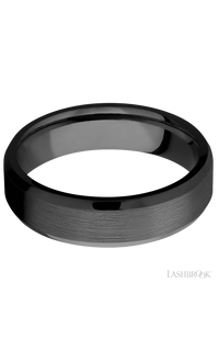 6 mm wide Beveled Zirconium band.