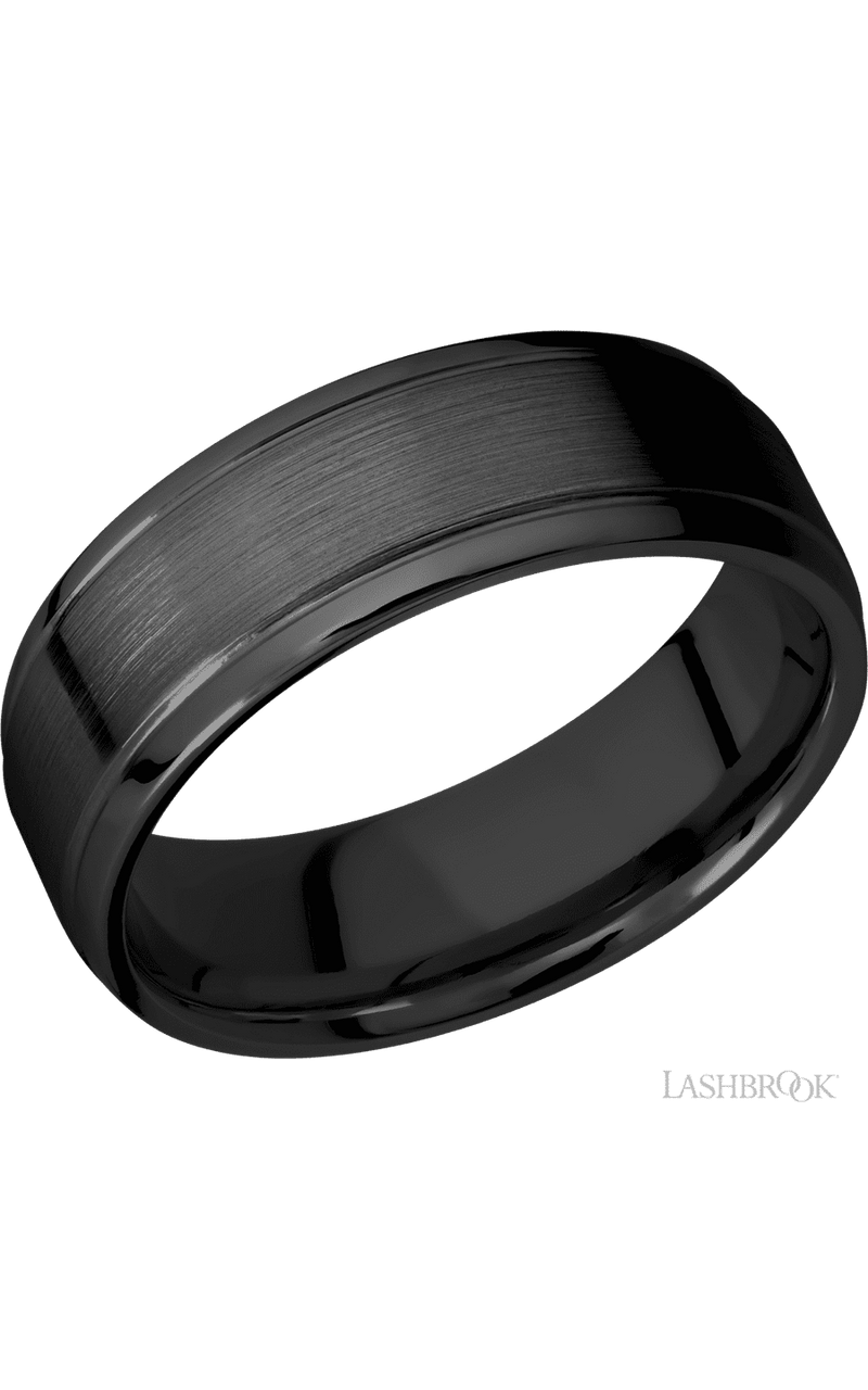 7 mm wide Stepped Bevel Zirconium band. - NAGI