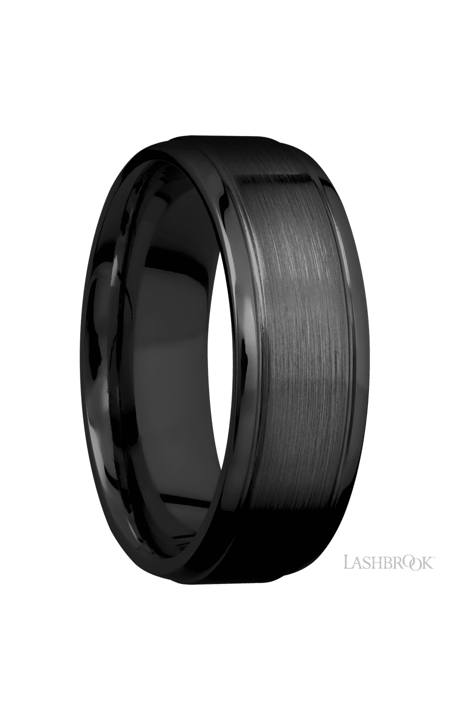 7 mm wide Stepped Bevel Zirconium band. - NAGI