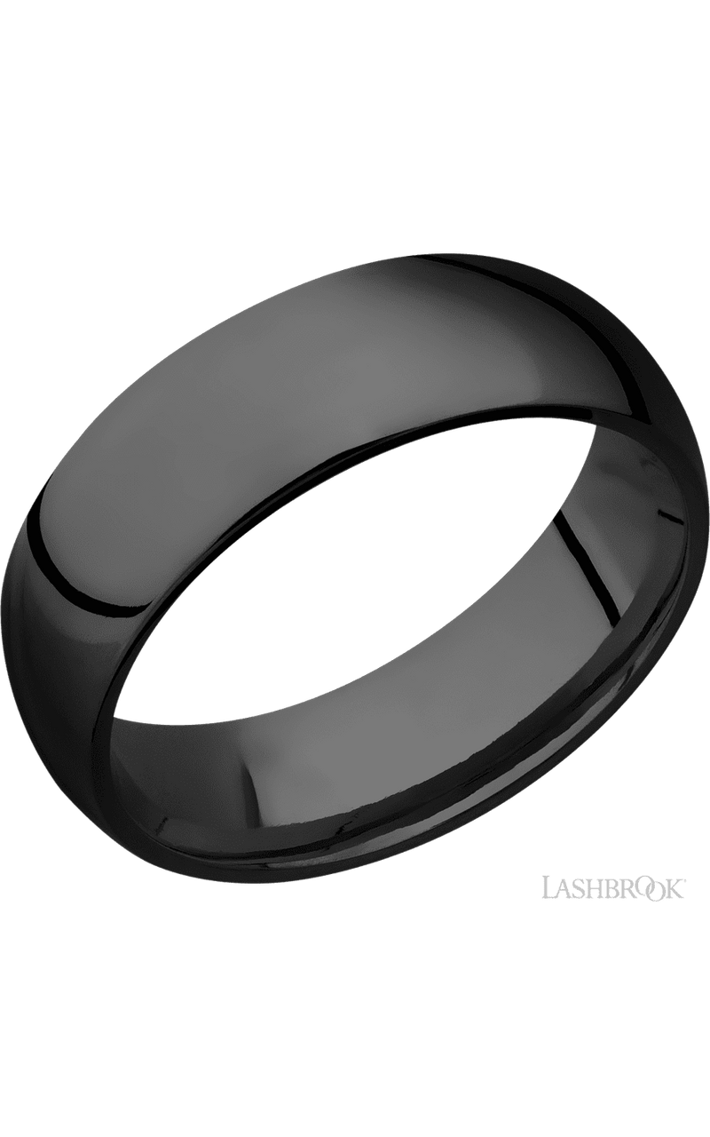 7 mm wide Domed Zirconium band. - NAGI