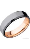 6 mm wide Beveled Tantalum band featuring a 14K Rose Gold sleeve.