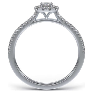 Swarovski Essentials Cushion Halo Diamond Ring Sterling Silver