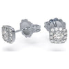 Swarovski Diamond Essentials Cushion Halo Stud Silver Earrings