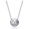 Swarovski Diamond Signature Round Halo Pendant Necklace 14K White Gold