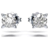 Swarovski Diamond Round Stud 14K White Gold Earrings .75ctw