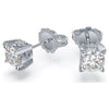 Swarovski Diamond Round Stud 14K White Gold Earrings 1.00ctw