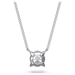 Swarovski Diamond Eternity Round Solitaire Pendant Necklace 14K White Gold .75cts