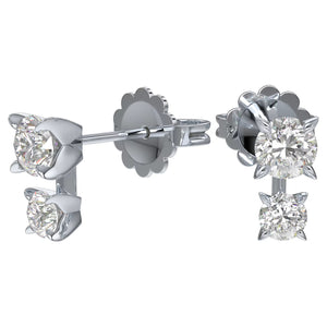 Swarovski Diamond Intimate Double Stud White Gold Earrings
