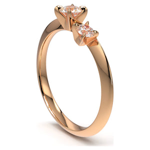 Swarovski Intimate Twin Diamond Ring 14K Rose Gold