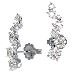 Swarovski Diamond Intimate Ear Cuffs White Gold Earrings