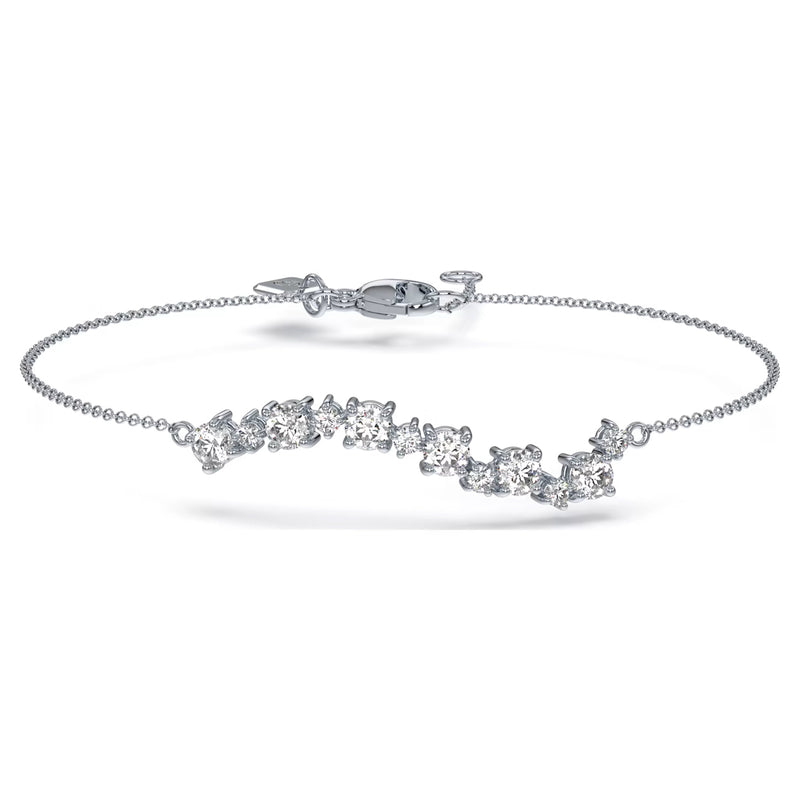 Swarovski Diamond Intimate Bracelet with beaded Chain 14K White Gold