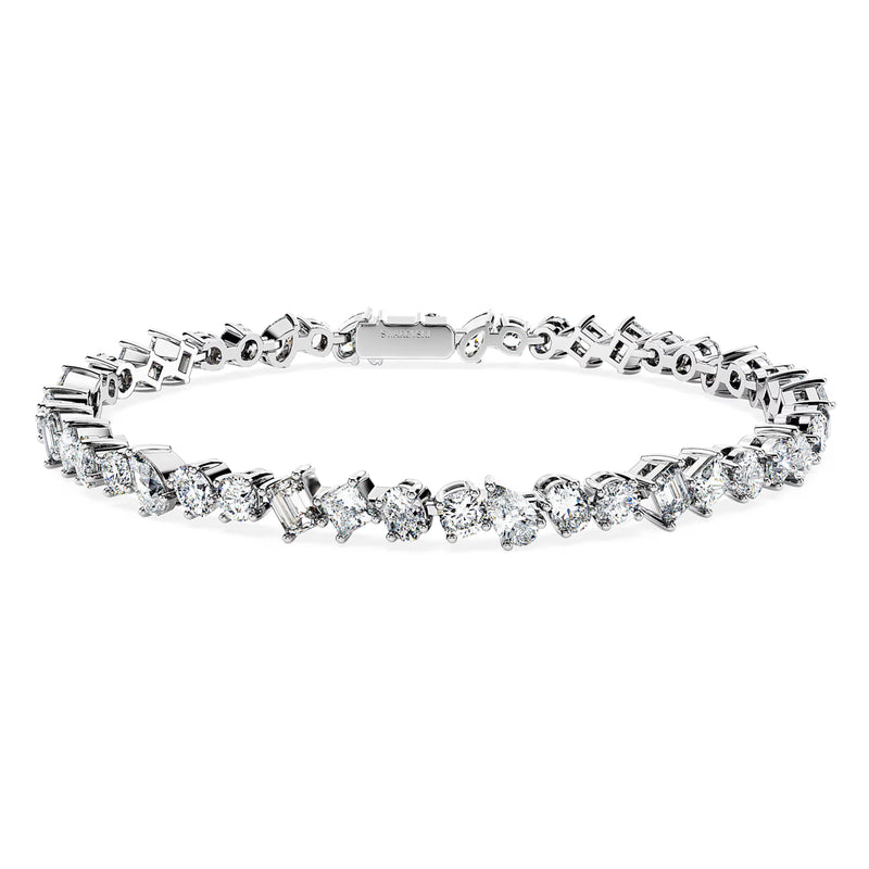 Swarovski Diamond Galaxy Tennis Bracelet 14K White Gold 5.00 Carats