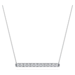 Swarovski Diamond Eternity Bar Pendant Necklace .50 Carats tw 14K