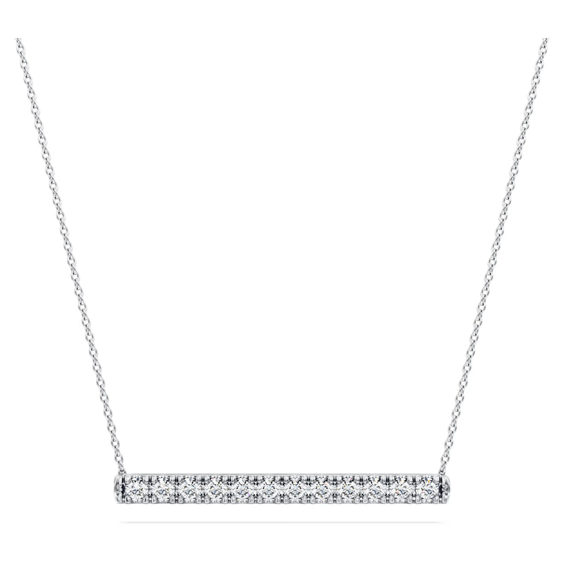 Swarovski Diamond Eternity Bar Pendant Necklace .50 Carats tw 14K