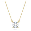 Swarovski Diamond Eternity Round Solitaire Pendant Necklace 14K Yellow Gold 1ctw