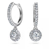 Swarovski Round Diamond Eternity Drop Earrings 1.1ctw