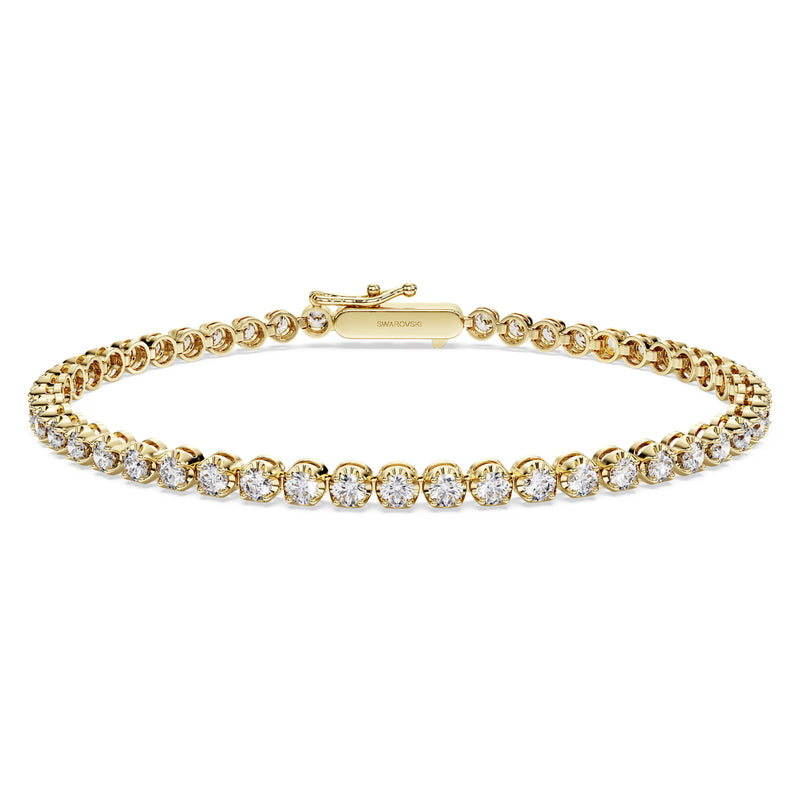 Swarovski Diamond Eternity Tennis Bracelet 14K Yellow Gold 2.50 Carats tw