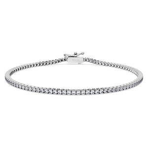 Swarovski Diamond Eternity Tennis Bracelet 14K White Gold 1.50 Carats tw