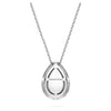 Swarovski Diamond Eternity Pear Halo Pendant Necklace 14K White Gold