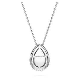 Swarovski Diamond Eternity Pear Halo Pendant Necklace 14K White Gold