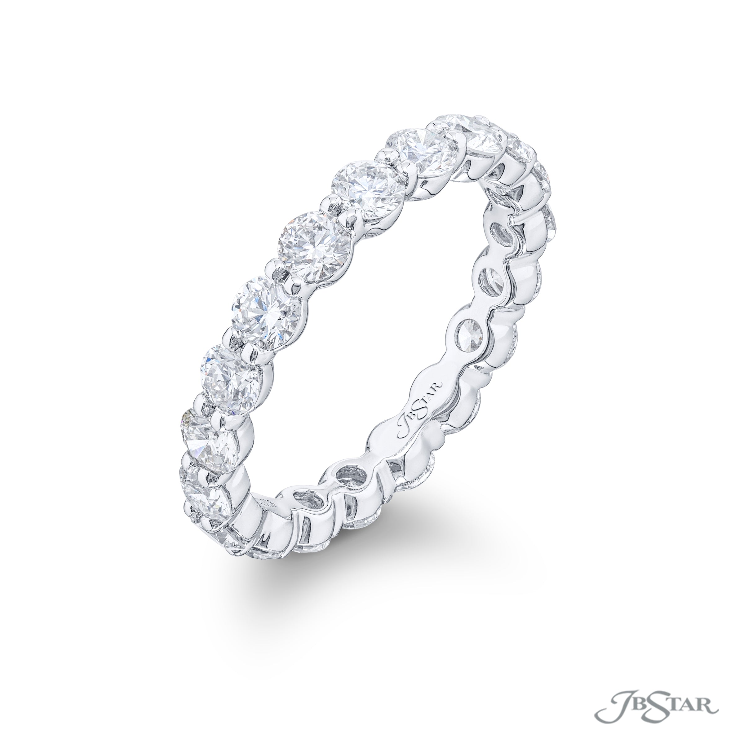 JB Star Platinum Eternity Shared Prong Round Diamond Band