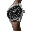 Longines Spirit Zulu Time 42MM Automatic GMT Watch Black Dial Brown Leather Strap L38124532