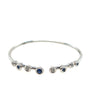 Hulchi Belluni 18K White Gold Bouli Open Bangle Bracelet with Sapphires Diamonds