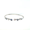 Hulchi Belluni 18K White Gold Bouli Open Bangle Bracelet with Sapphires Diamonds