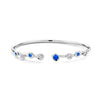 Hulchi Belluni 18K White Gold Bouli Open Bangle Bracelet with Sapphires Diamonds