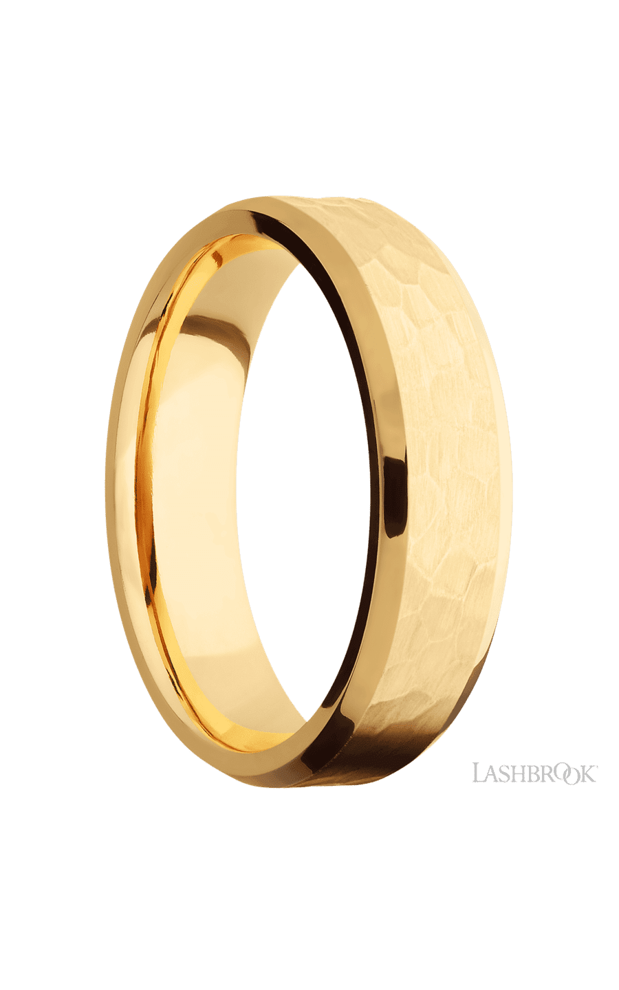 6 mm wide Beveled 14K Yellow Gold band img2