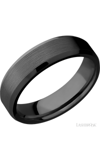 6 mm wide Beveled Zirconium band img1