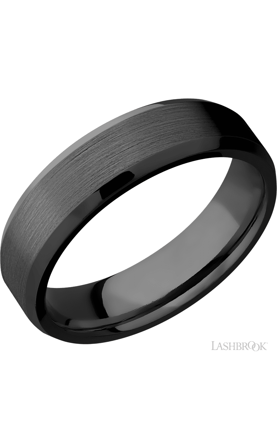 6 mm wide Beveled Zirconium band img1