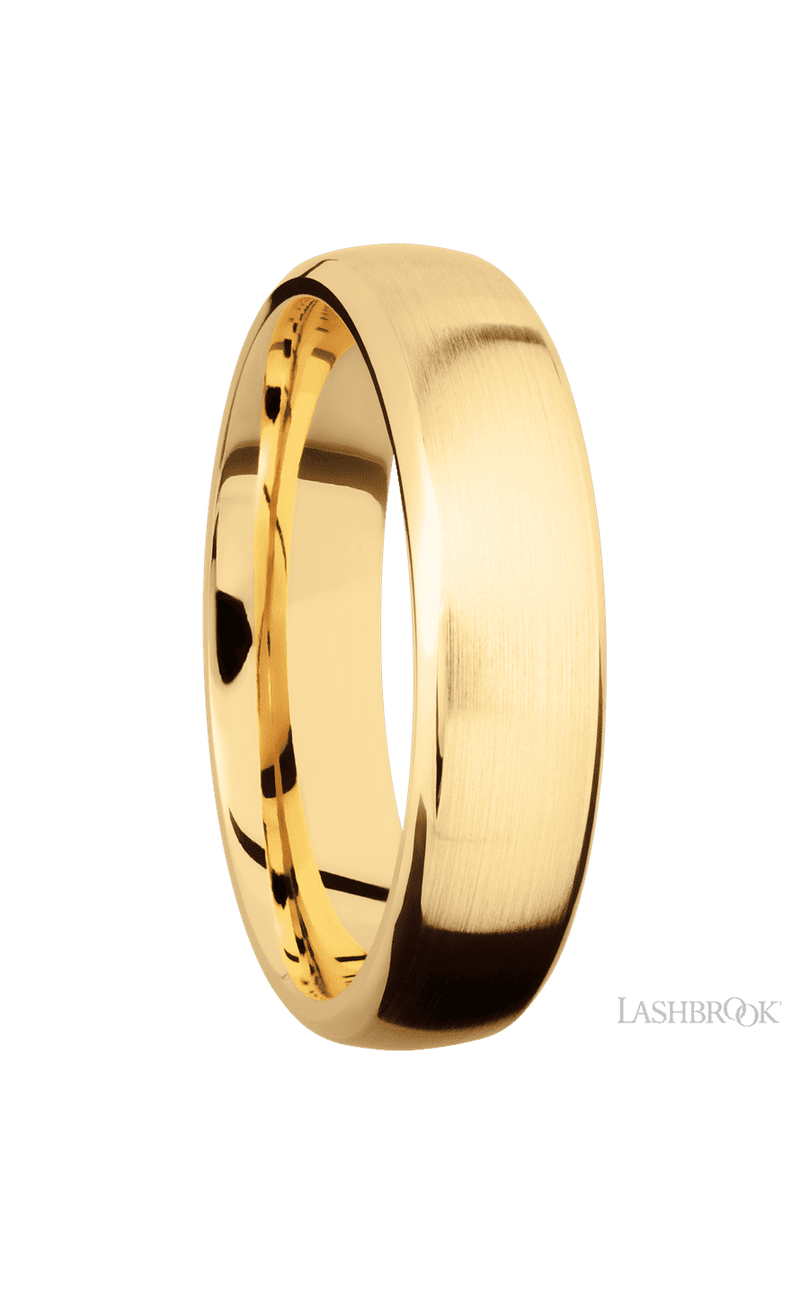 6 mm wide Domed Bevel 14K Yellow Gold band img2