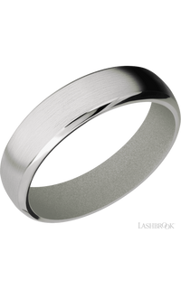 6 mm wide Domed Bevel Cobalt Chrome band featuring a Gun Metal Grey sleeve img1