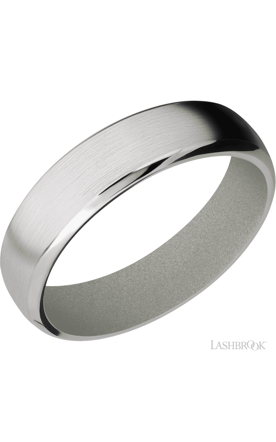 6 mm wide Domed Bevel Cobalt Chrome band featuring a Gun Metal Grey sleeve img1