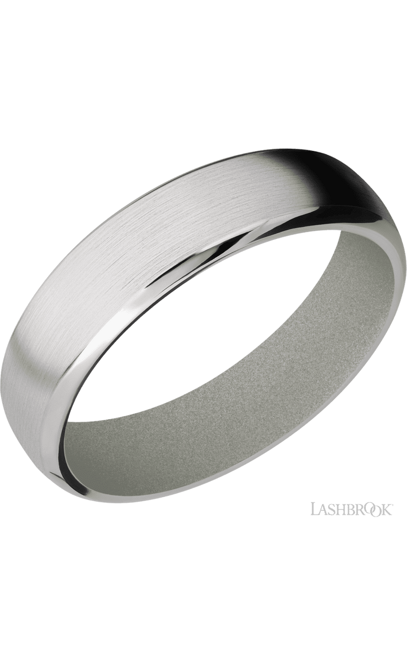 6 mm wide Domed Bevel Cobalt Chrome band featuring a Gun Metal Grey sleeve img1