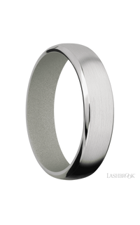 6 mm wide Domed Bevel Cobalt Chrome band featuring a Gun Metal Grey sleeve img2