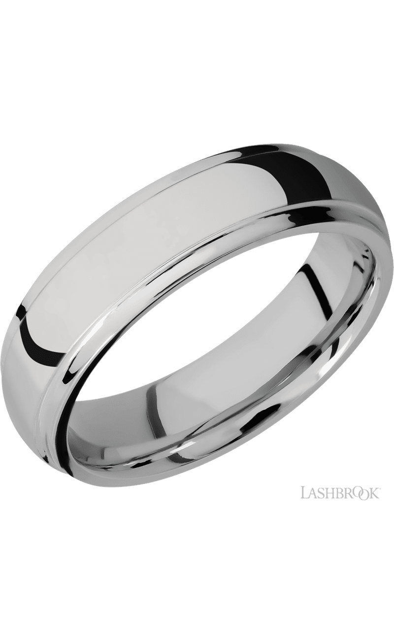 6 mm wide Domed Stepped Down Edges Titanium band img1