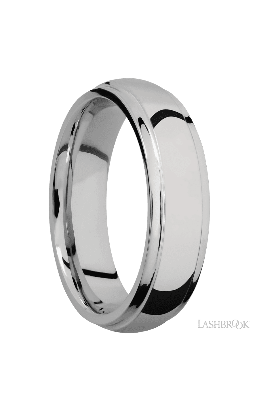 6 mm wide Domed Stepped Down Edges Titanium band img2