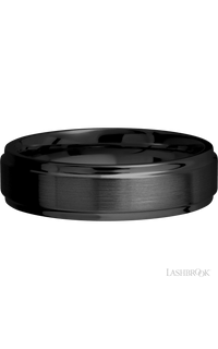 6 mm wide Flat Grooved Edges Zirconium band img3