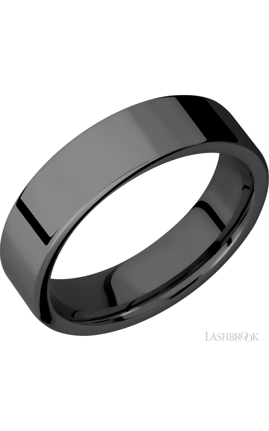 6 mm wide Flat Zirconium band img1