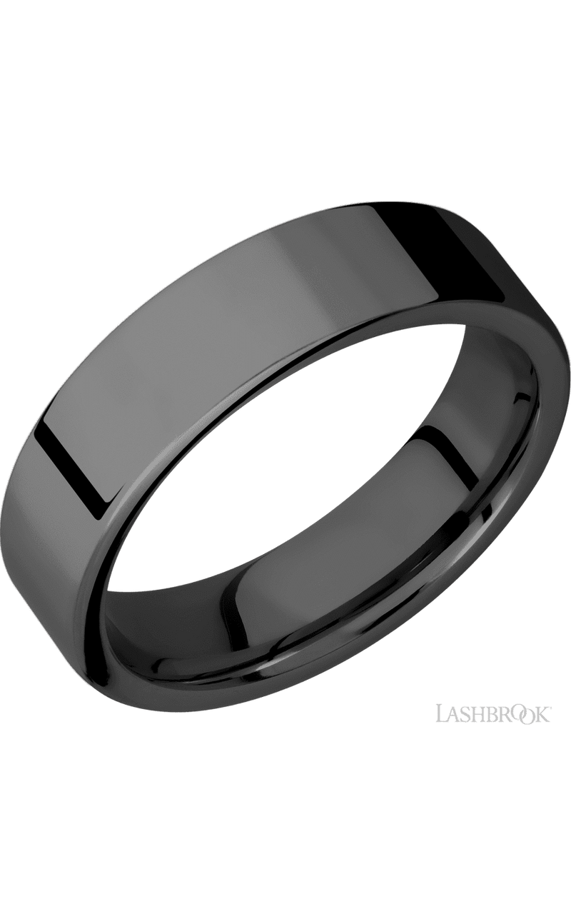 6 mm wide Flat Zirconium band img1