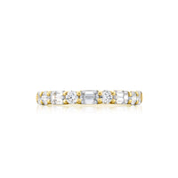 JB Star 18K Yellow Gold 9-Stone Emerald & Round Diamond Band - NAGI