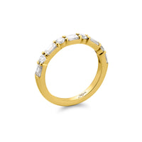 JB Star 18K Yellow Gold 9-Stone Emerald & Round Diamond Band - NAGI