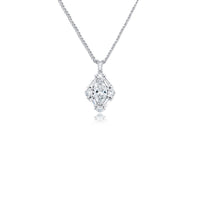 JB Star Platinum Tapered Baguettes & Round & Marquise Cut Diamond Necklace
